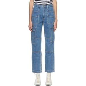 SLVRLAKE - Savior Denim Jeans Size 27 Blue Medium Wash Cargo Pants Retail $329